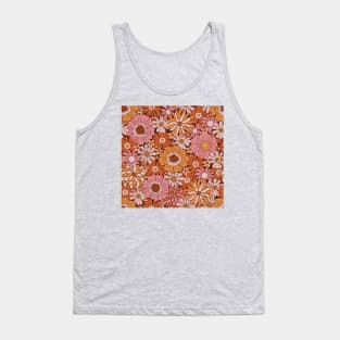 Trippy Groovy Floral Pattern, a psychedelic hippie flowers pattern. Tank Top